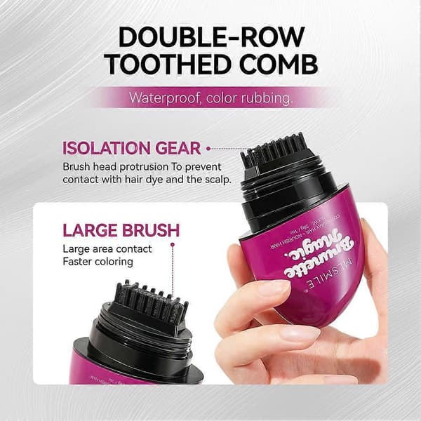 MLSMILE Tillfällig hårfärgspenna - Omedelbar gråhårstäckning & Örtbaserad Dark Tea Brown