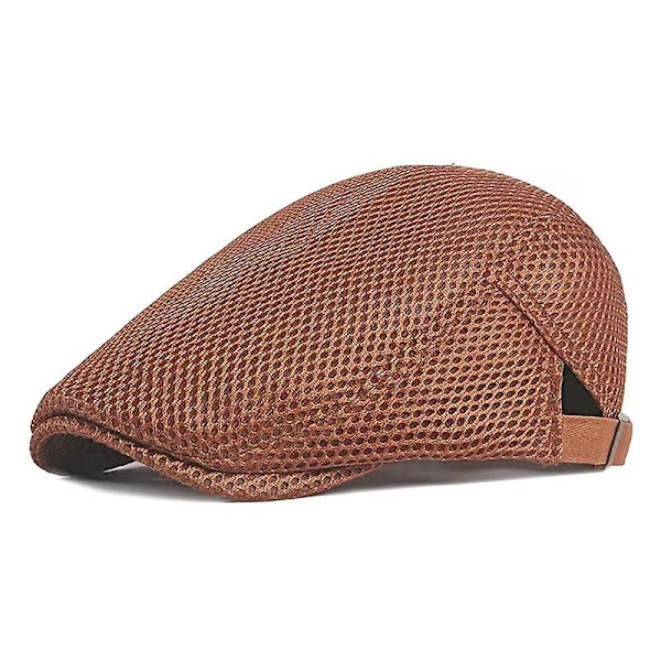Herre Peaked Cap Flat Cap Beret Caramel