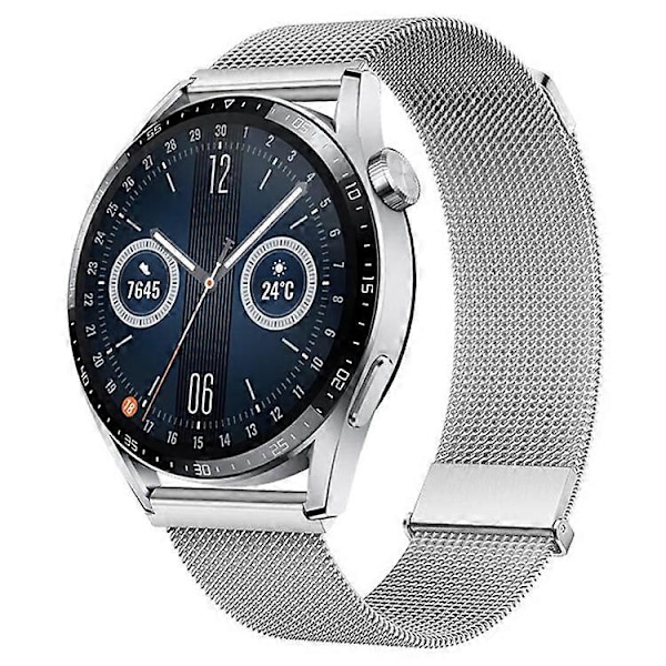 Yhteensopiva Huawei Watch GT 3 42mm / Samsung Galaxy Watch3 41mm 20mm magneettisen rannekkeen korvaavan rannekkeen kanssa Silver