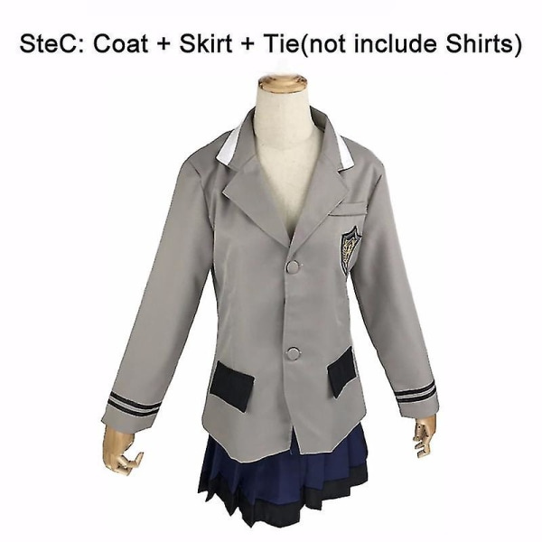 Tokyo Ghoul Touka Kirishima Cosplay Kostym Flickor Komplett Set Japansk Skoluniform Kvinnor Halloween Klänning Blazer+kjol+slips SetC One Size-Tokyo Ghoul