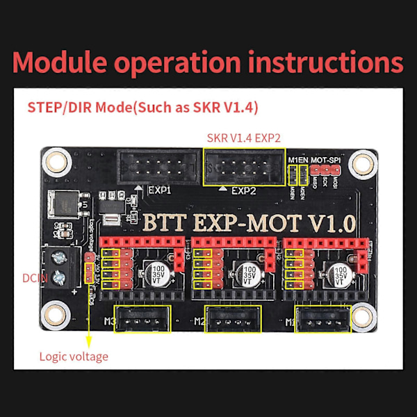 BIGTREETECH Modul BTT EXP-MOT V1.0 Driverudvidelsesmodul 3D-printerdele