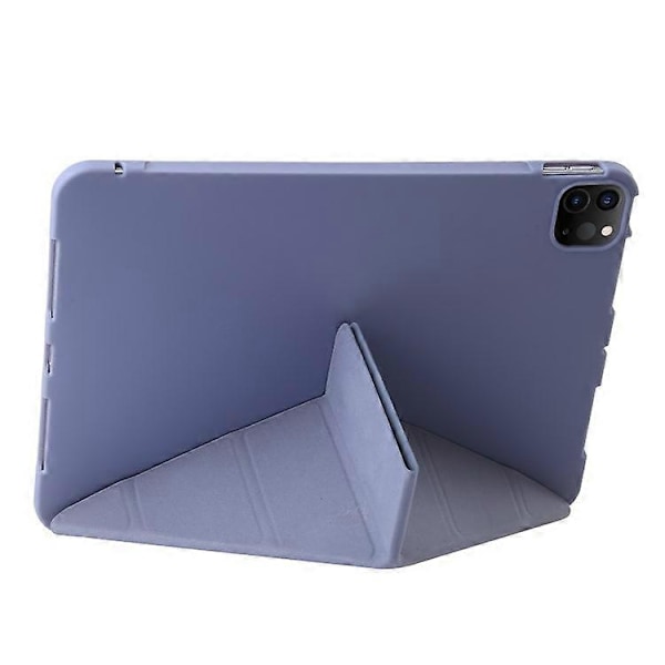 Kompatibel med iPad Pro 13 (2024) Deksel Origami Stativ Auto Sleep / Wake PU Lær+Silikon Nettbrettdeksel Purple