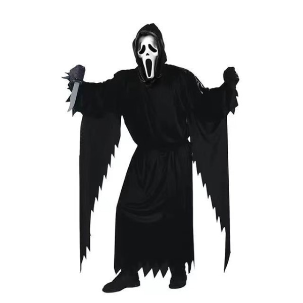 Halloween Ghost Scream Kostume Prom Party Performance Skræmmende Cosplay Tøj Kostume Rekvisitter adult clothes M