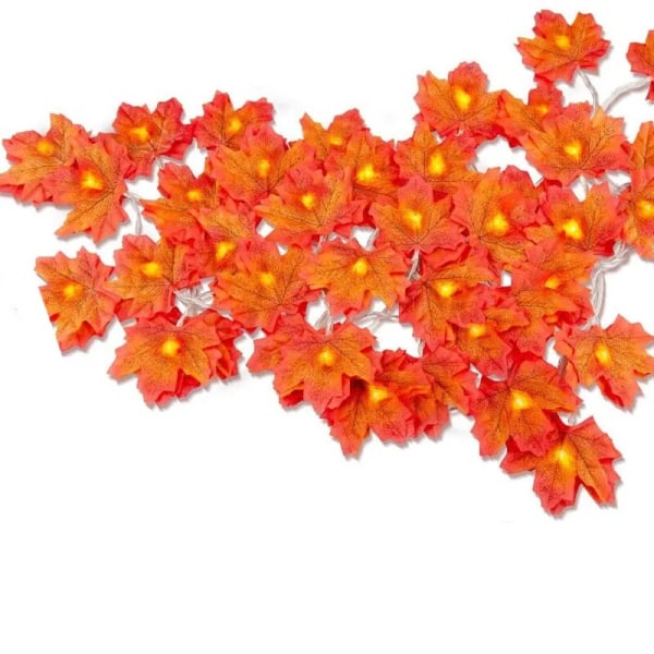 2/3/6M Joulukoriste Keinotekoinen Vaahteranlehti LED Valonauha Lyhty Seppele Koti Juhlat DIY Deco Halloween Uusi Vuosi 1 6M 40Led-USB
