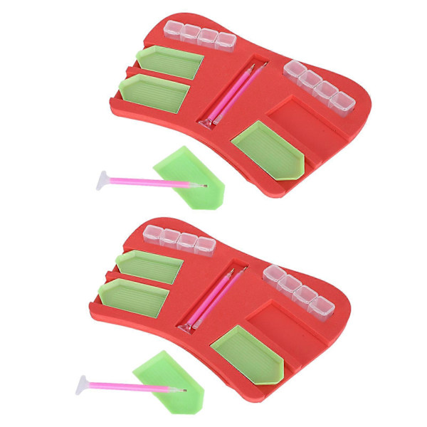 2 Sæt Diamantmaleri Tilbehør Bakke Organizer Holder Multi-Batch Container Pen Værktøjssæt