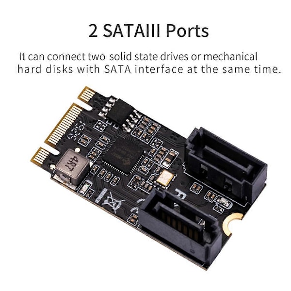 M2 PCIE NVMe SATA6G 2 Port SATA III 6Gb/S M.2 22X42 M Key og B Key Kontroller Adapterkort JMB582