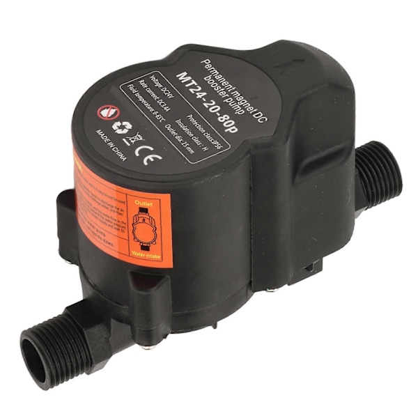 Vanntrykksforsterkerpumpe Helautomatisk Lavt Støynivå Liten Dusjforsterker Sirkulasjonspumpe DC 24V EU-plugg 100?240V