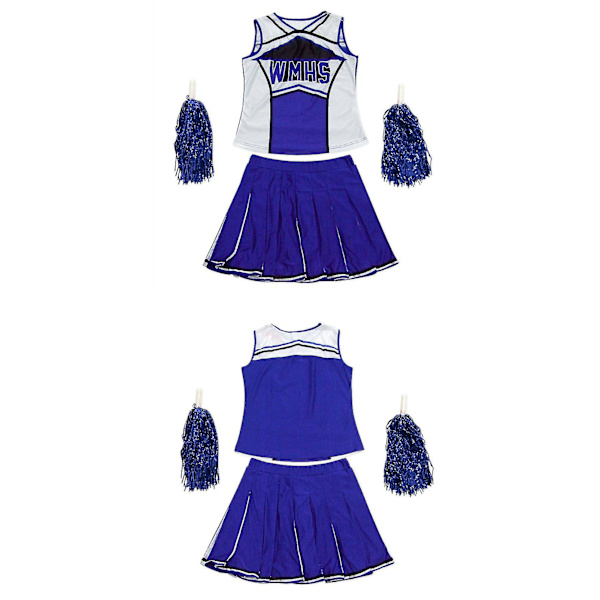 Cheerleaderdräkt Cheerleader Atletisk Sportuniform Maskeraduniform Blue XXL