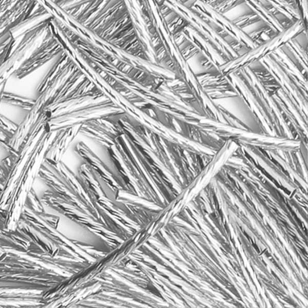 200 st Böjda Nudelrör Distanspärlor Lång Smidig Twist DIY Smyckestillbehör Silver