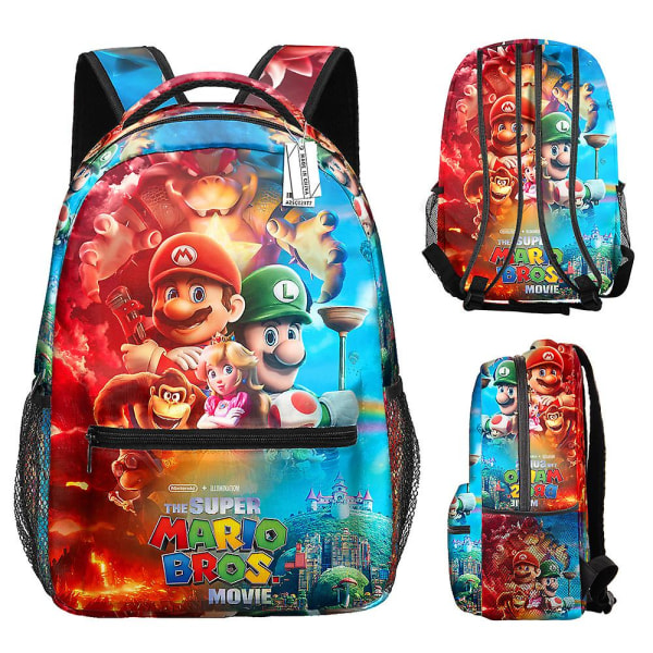 Super Mario 3D-tryckt ryggsäck för barn, dagväska för pojkar flickor grundskole- och förskoleelever, skolväskor C
