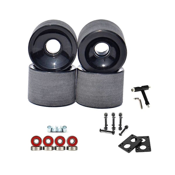 4 stk. 70x51mm Surf Skateboard Hjul Longboard Lav Støj Slidstærk Vej Skøjteløb med Værktøj