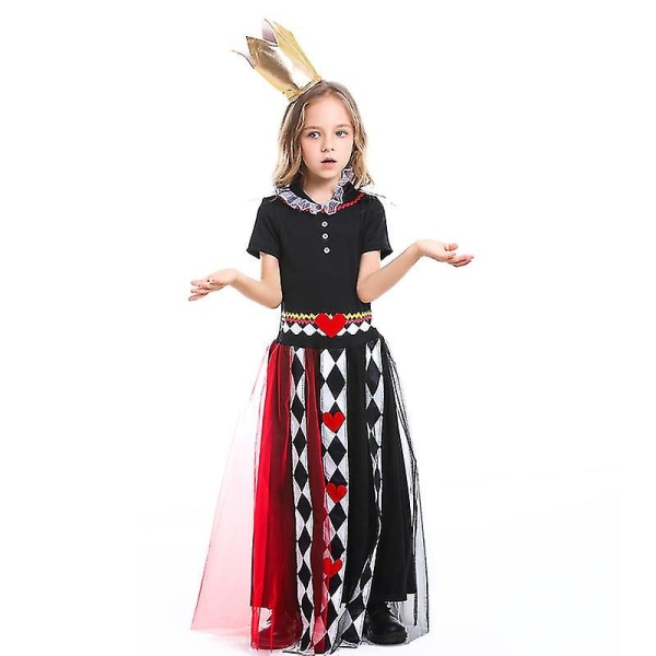 Halloween Kostym Flickor Sagofe Alice I Underlandet Cosplay Poker Drottning Kostym Hög Kvalitet L