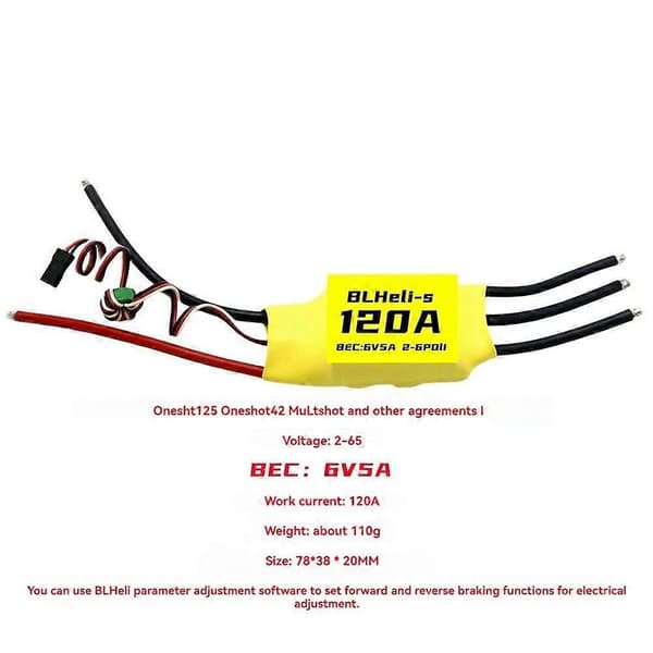 BLHeli 120A Brushless ESC 6V 5A BEC 2-6S til RC FPV Fastvinget Multirotor Drone DIY Dele B