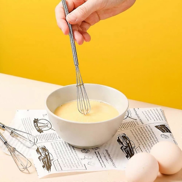 Mini piskerissæt i rustfrit stål, 2 stk. Bærbart rustfrit stål med tyk tråd til madlavning, blanding og piskning