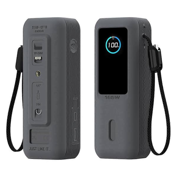 Silikonfodral för 165W Powerbank Reseskydd Dammtätt, Resevänligt, med SD/SIM-kortförvaring, B