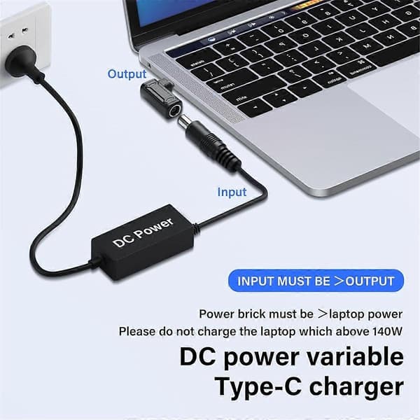 PD 140W DC til Type C Strøm Opladningsadapter DC Hun Input til USB C Han Stik til Telefon, Tablet