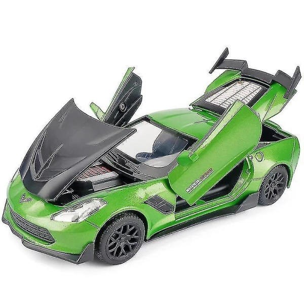 1:32 Corvette Superauto Malli Metalliseos Auto (vihreä)