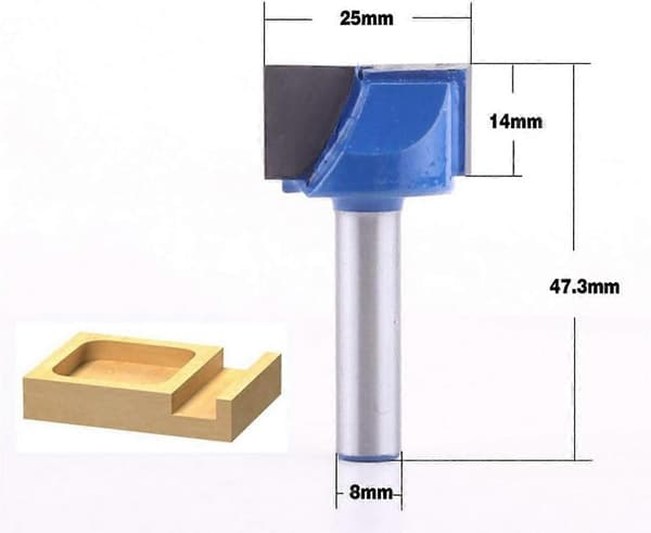 8*25Mm 8Mm Bit Karbid Skaft Gravering Tip Professionelt Træbearbejdningsværktøj, Sølv