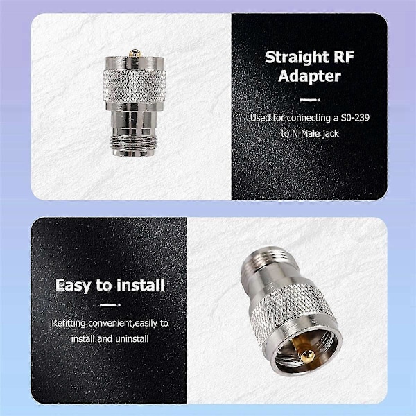 UHF Han PL259 til N Hun M/F Lige Coax RF Adapter