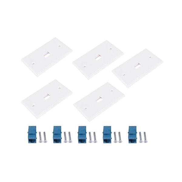 5 stk. Cat6 Ethernet Vægplade Udtag 1 Port RJ45 Netværk Hun til Hun Vægkoblingsstik Plade