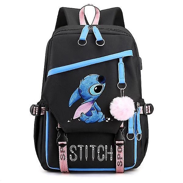 Stitch USB Ladattava koululaukku Miesten ja naisten opiskelijareppu Style 3