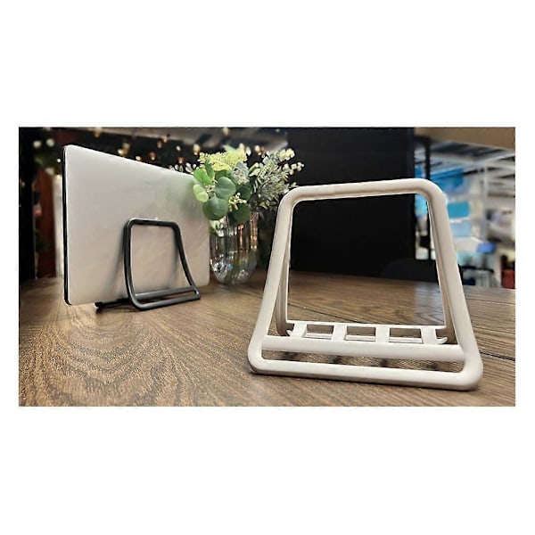 Universellt Laptopställ för Pro Air Vertikalt Verktygsfritt Justerbart Vertikalt Tablet PC-ställ Vit