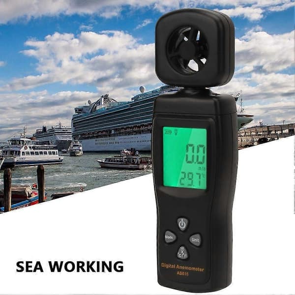 Anemometer Luftstrømstester, Mini Digital Anemometer 0,3-30m/s