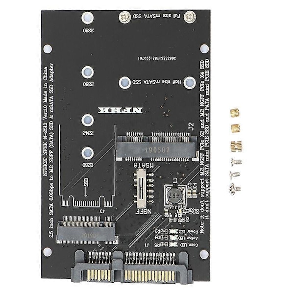 M.2 NGFF MSATA SSD - 2.5 tuuman SATA 3.0 -sovitin 2 in 1 -muunninkortti PC-kannettavalle