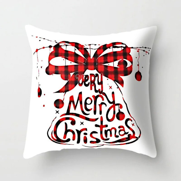 45x45cm Röd Vit Svart Rutig Jul Kuddfodral God Jul Ornament För Hemmet Jul Nyår 2023 Soffa Bil Kudde Överdrag Light Yellow