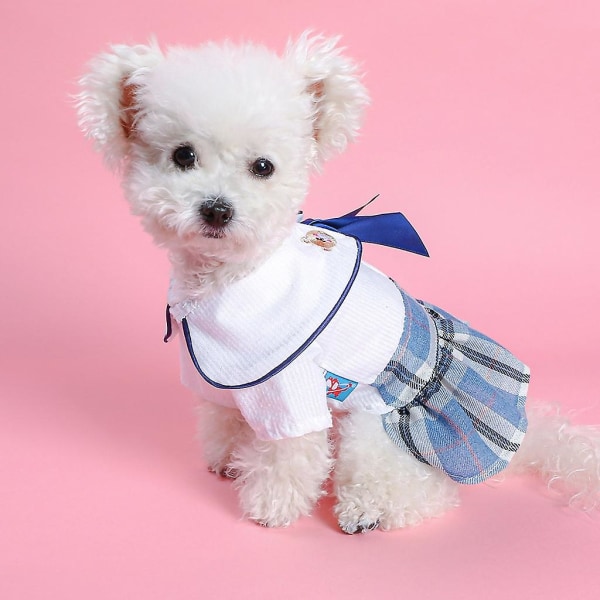 Rutig Klänning Hund Prinsessklänning Hundklänning Rosett Hundklänningar För Små Hundar Flicka Pink XS