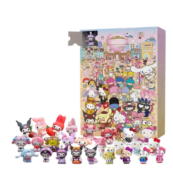 2023 Sanrio juleadventskalender 24 stk Sanrio figurer dukkeleker jul 24 dager nedtellingskalender Strømpepakke boks gave