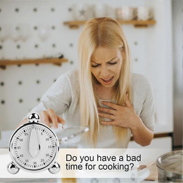 +60 minutter mekanisk kjøkkentimer for baking med høy alarmpåminnelse R1B3