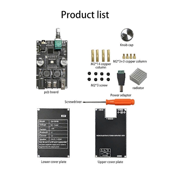 Ny -1001B Mono 100W Bluetooth 5.1 Lydforsterkermodul DC7-24V Effektforsterkerbrikke TPA3116