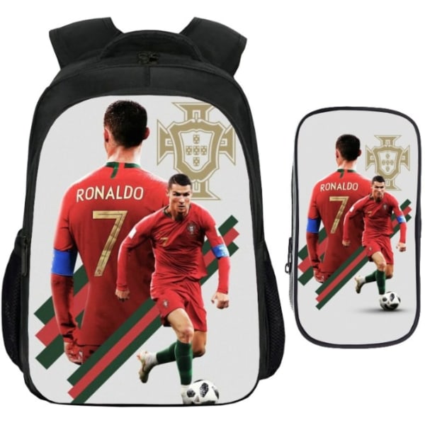 16" fotbollsstjärna Messi Ronaldo skolväska Black 16 Inches