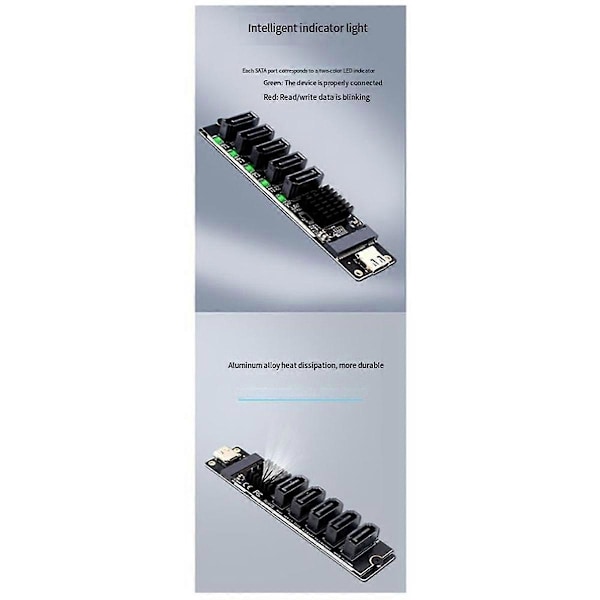 Adapterikortti TYPE-C - SATA 5-porttiseen SATA3 6Gbps USB10G -laajennuskorttiin JM575+JMS580