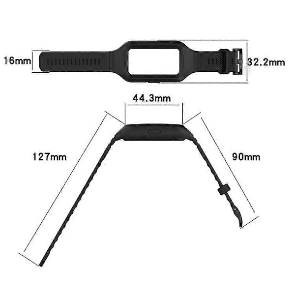Kompatibel med Huawei Band 6 / 7 / 8 Sports Silikone Urrem med Etui Black