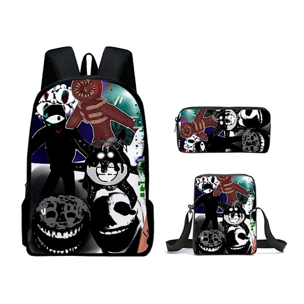 Doors Koululaukku Matkareppu Olkalaukku Penaali setti Lapsille Opiskelijoille 12 3Pcs Set