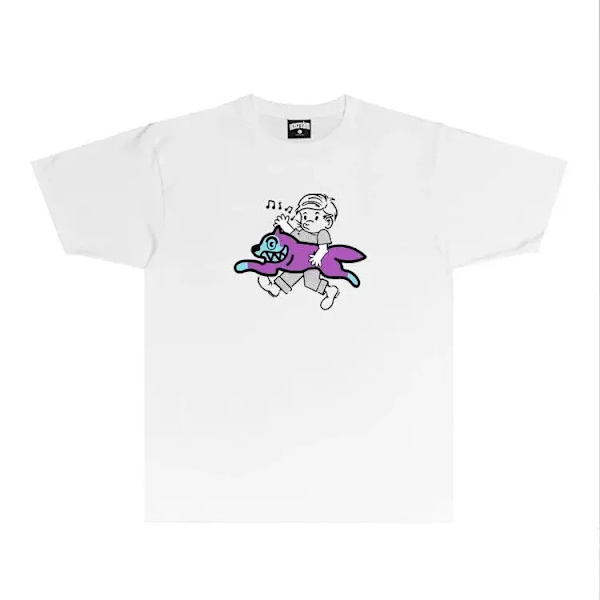 Ny Klassisk Flygande Hund Tryckt T-shirt för Män och Kvinnor Kawaii Kläder Harajuku Y2k Topp Oversized Tröja Street Casual Kläder Gray L