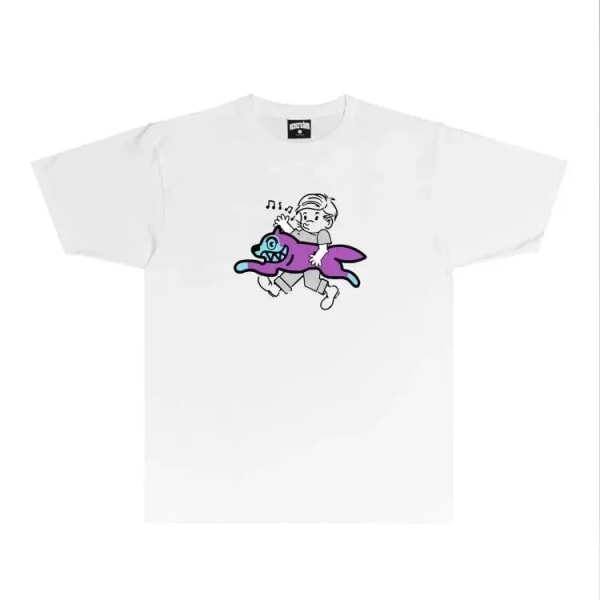Uusi Classic Flying Dog Printed T-paita miehille ja naisille Kawaii Clothes Harajuku Y2k Top Oversize Shirt Street Casual Clothing Gray XXL