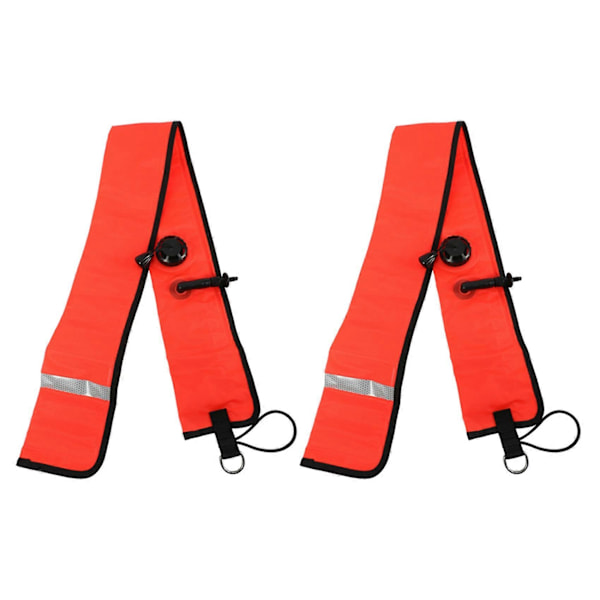 2X 1M Dykning Oppustelig SMB Overfladesignal Markeringsbøje Synligheds Flyde Signal Tube Pølse, R
