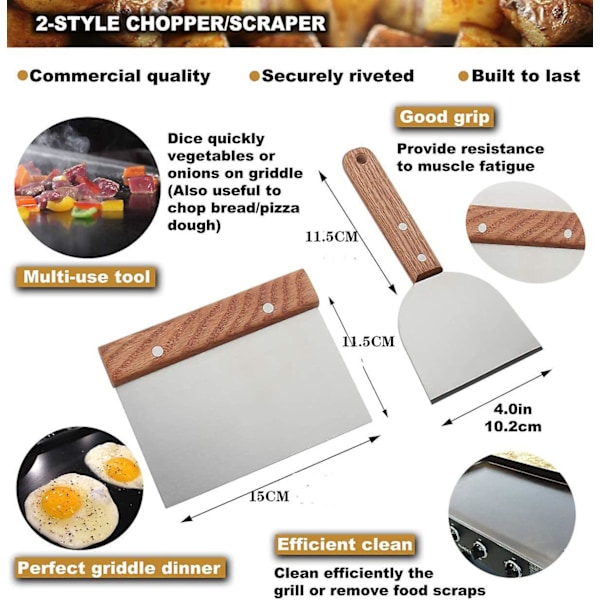 Grillverktygsset Utomhus Rostfritt Stål Camping Grillspade Järnplåt Grillspade Kombination BBQ Grillverktygsset BBQ 8-delars Set