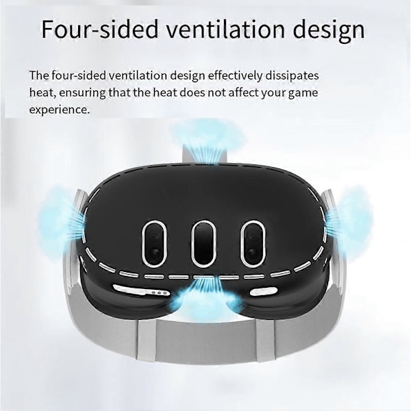 Silikone Controller Cover Case+Face Cover+Handle Case til 3 VR Headset 4 I 1 til 3 Lysegrå