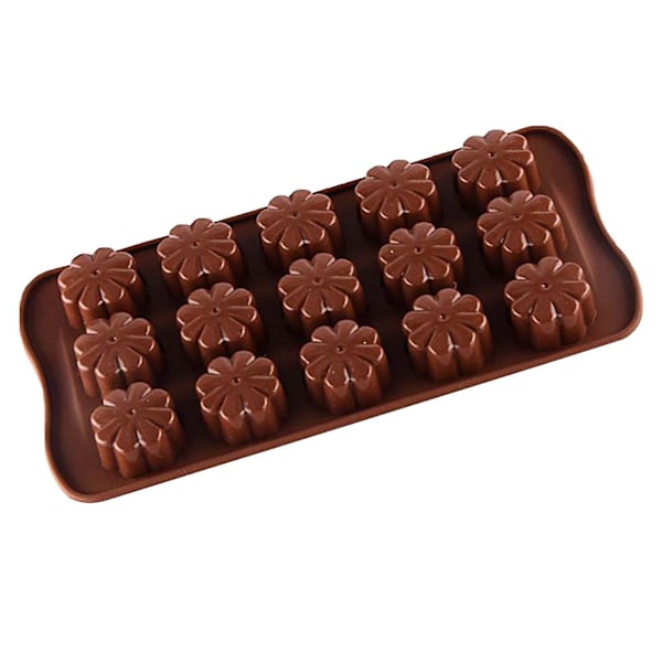 DIY Kakbakform 15 Fack Blomma Silikon Chokladmodell Bakplåt Q