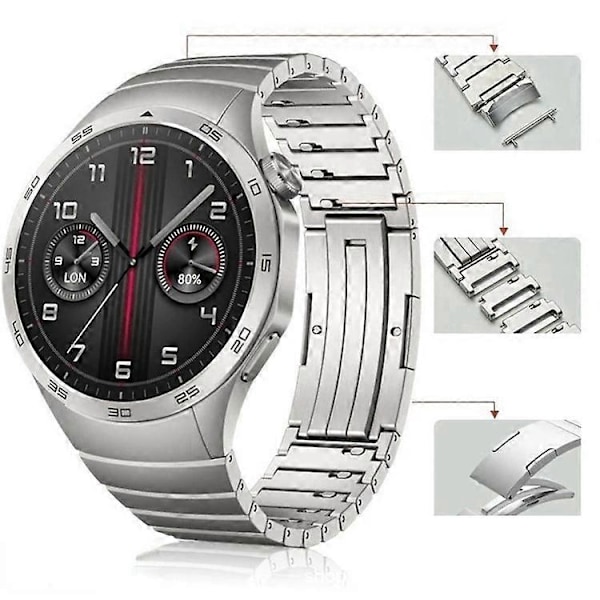 Kompatibel för Huawei Watch GT 5 Pro 46mm / GT 5 46mm Armband Justerbart Klockarmband i Titanlegering Silver