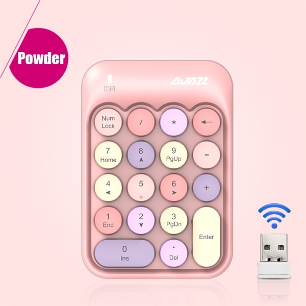 308I Langaton näppäimistö 18/84 näppäintä Pyöreät näppäinhatut Bluetooth-näppäimistö Kannettava 2,4 GHz numeronäppäimistö Mini Mix Pink