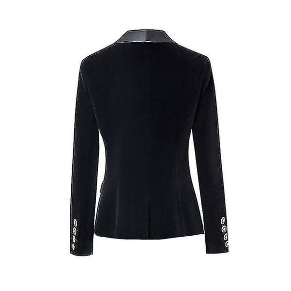 Dam Kontorsdam Professionell Enfärgad Sammet Kostym Business Casual Kostym black 2XL