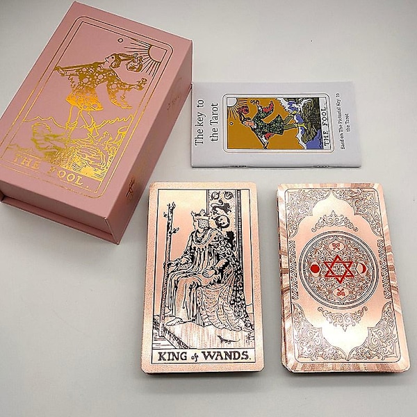 Klassiska vattentäta tarotkort med guldfolie och magnetlåda som specialgåva Rose pink