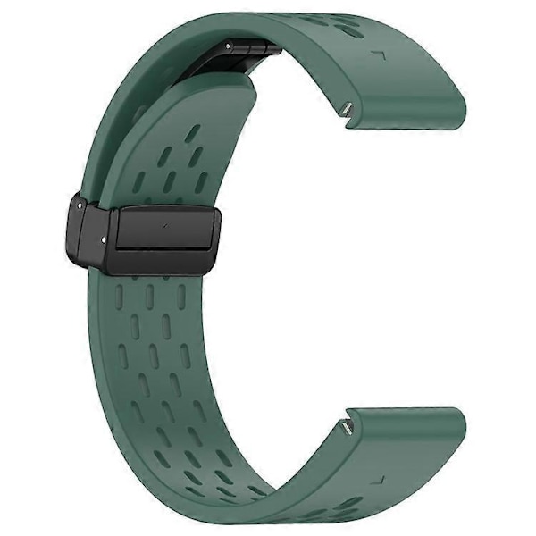 Kompatibel med Garmin Tactix 7 Pro / Fenix 7X / Fenix 7X Solar Silikone Urrem 26mm Åndbar Urrem med Foldespænde DarkGreen