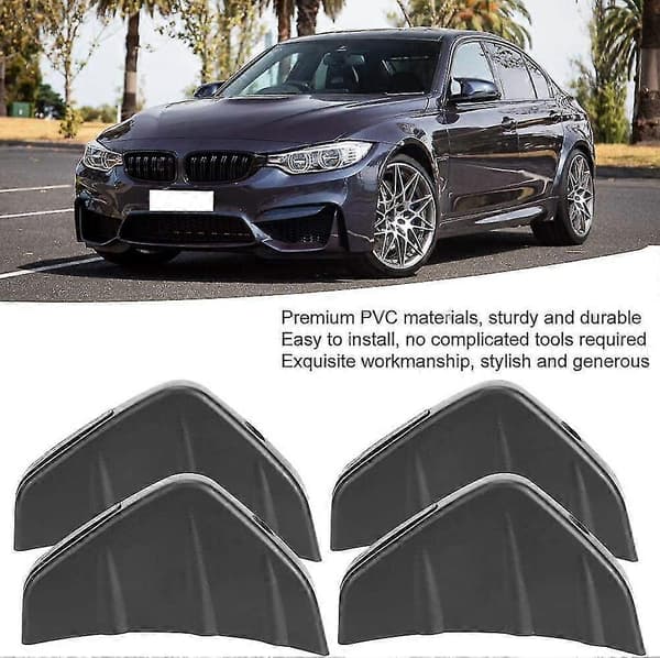Bil Bagkofanger Spoiler, Diffuser Finner Universal Hajfinne Diffuser, Bagkofanger Læbe Diffuser Universal Biltilbehør Bil Diffuser Spoiler Sort 4 stk.