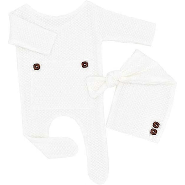 2-pack virkade babyfotograferingstillbehör för 0-2 månader - Vit